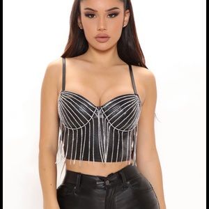 Rhinestone Fringe Corset